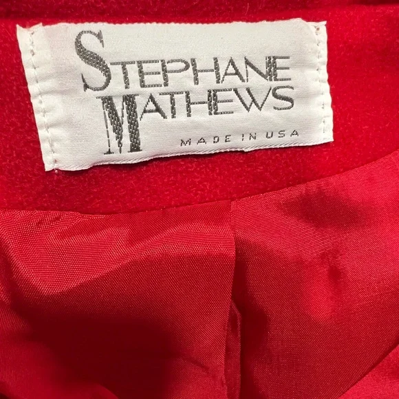 Long Red Wool Coat - Picture 6 of 7